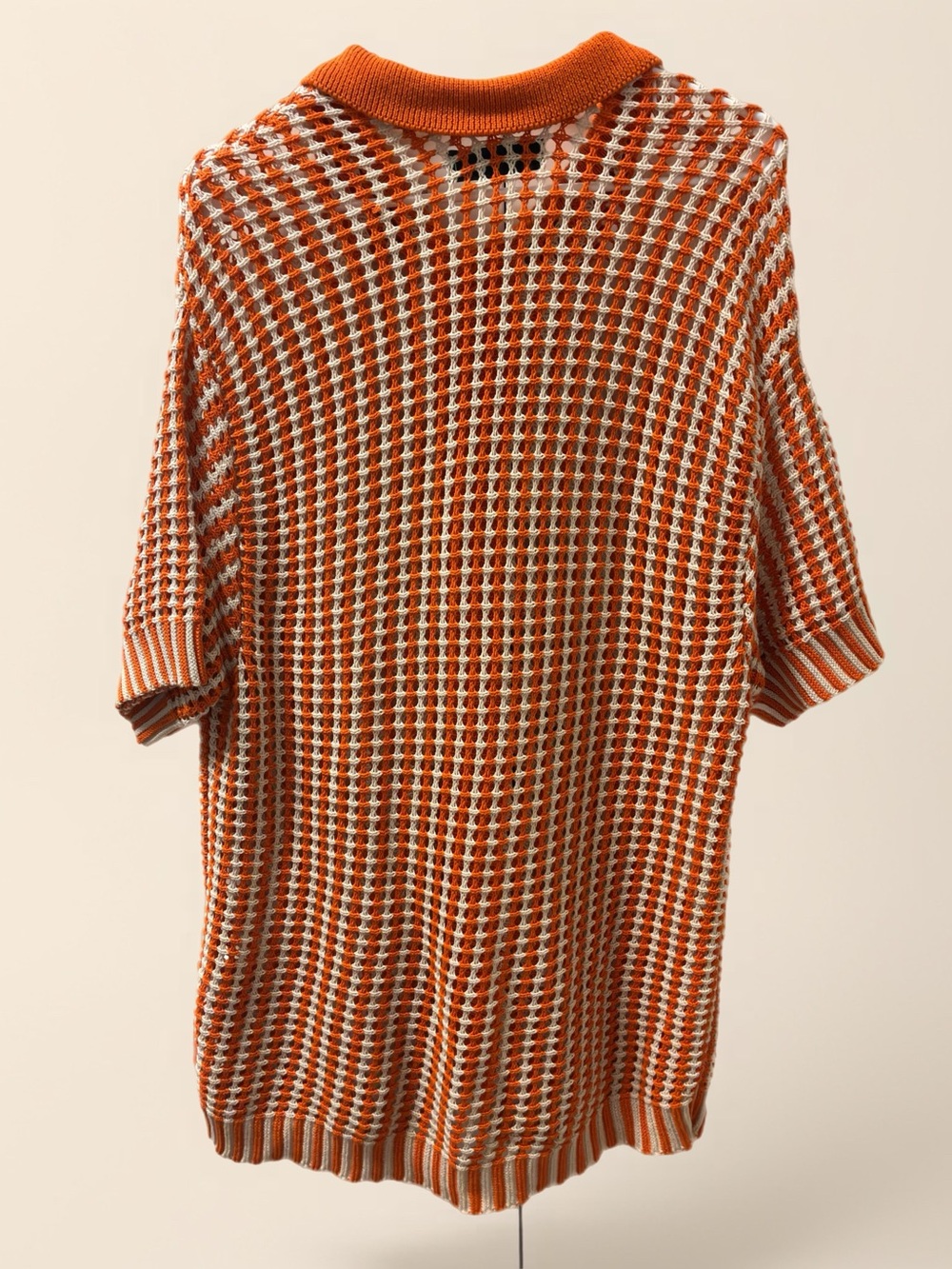 PacSun Orange and White Short-Sleeve Knit Cardigan - Picture 2 of 6